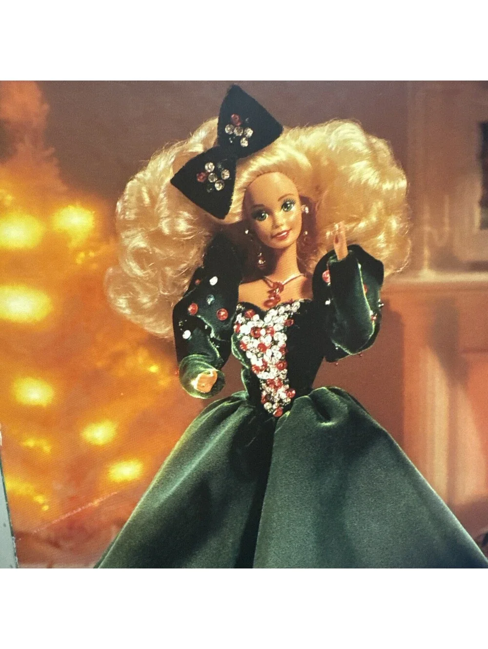 Vtg Holiday Barbie Special Edition Doll Mattel 1991 #1871 Not Mint Green Velvet